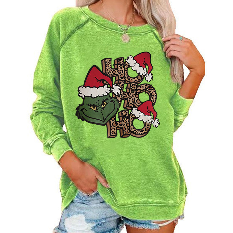 Men and Women Grinch Sweater Christmas Cute round Neck Sweater