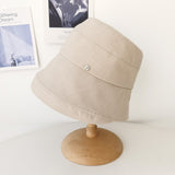 Women Bucket Hat Small Basin Sun Cloth Hat Big Head Circumference Sunshade