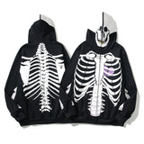 Cardigan Baseball Jacket Skull Bone Print Cardigan Hoodie Coat