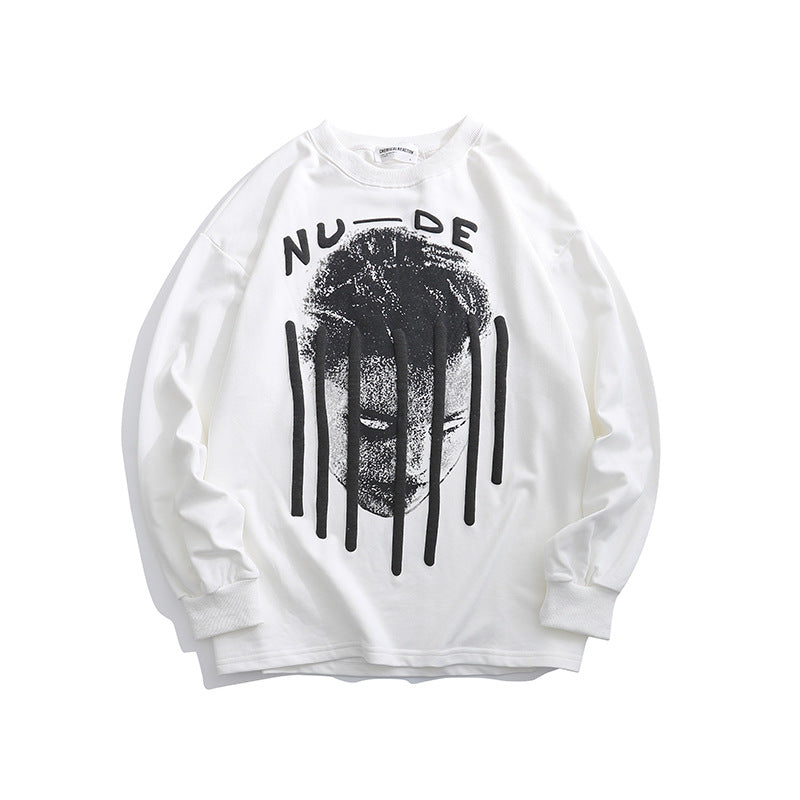 Crew Neck Sweatshirts for Men Men's Autumn Printed Long Sleeve Pullover round Neck Sweater