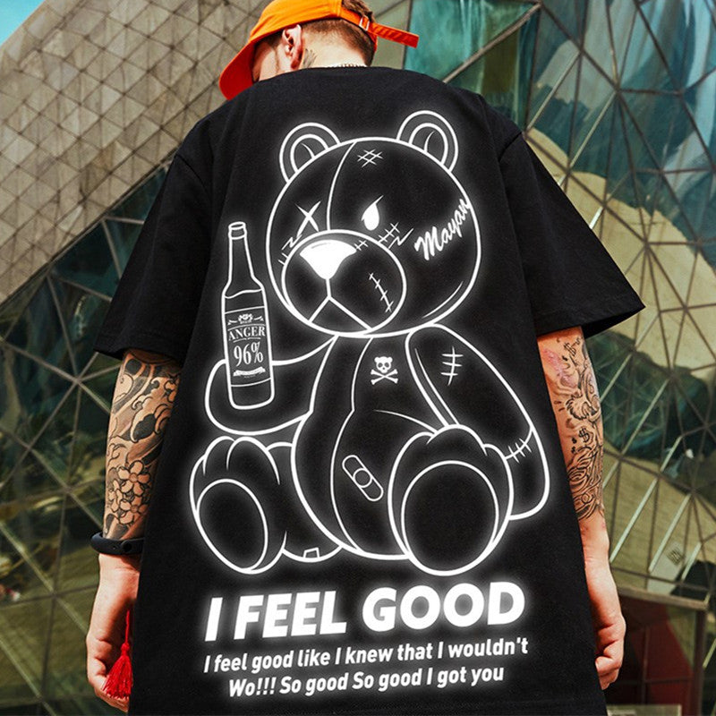 Men T-Shirts Loose Oversize Half Sleeve