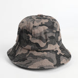 Bucket Hat Fishing Cap Cotton Print Fisherman Hat Camouflage Hat Men Solid Color Fashion