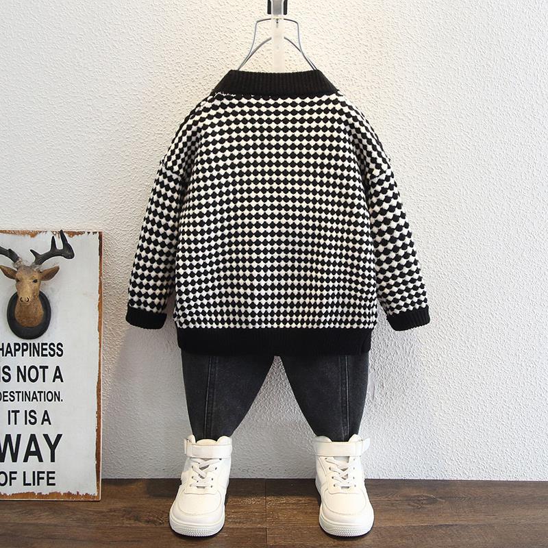 Toddler Boys Sweater Autumn Men's Knitted Cardigan Sweater Coat