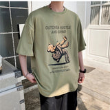 Men T-Shirts round Neck Little Bear Cartoon Half Sleeve