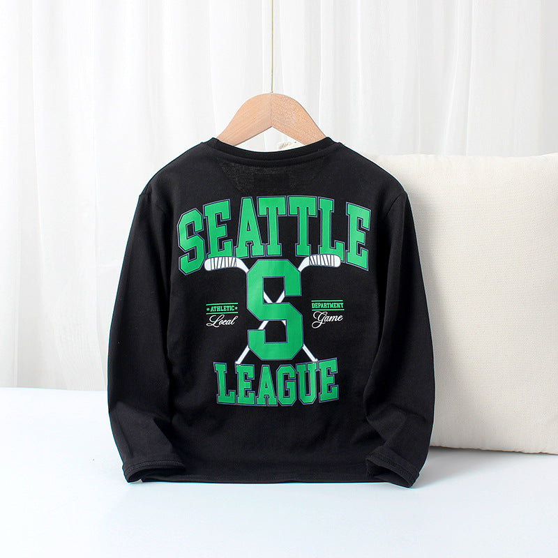 Children Long Sleeve Shirts Spring and Autumn Boys Long-Sleeve T-shirt Cotton Printing