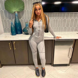 Fall Lapels High Waist Hip Lift Tight Sports Jumpsuit for Women