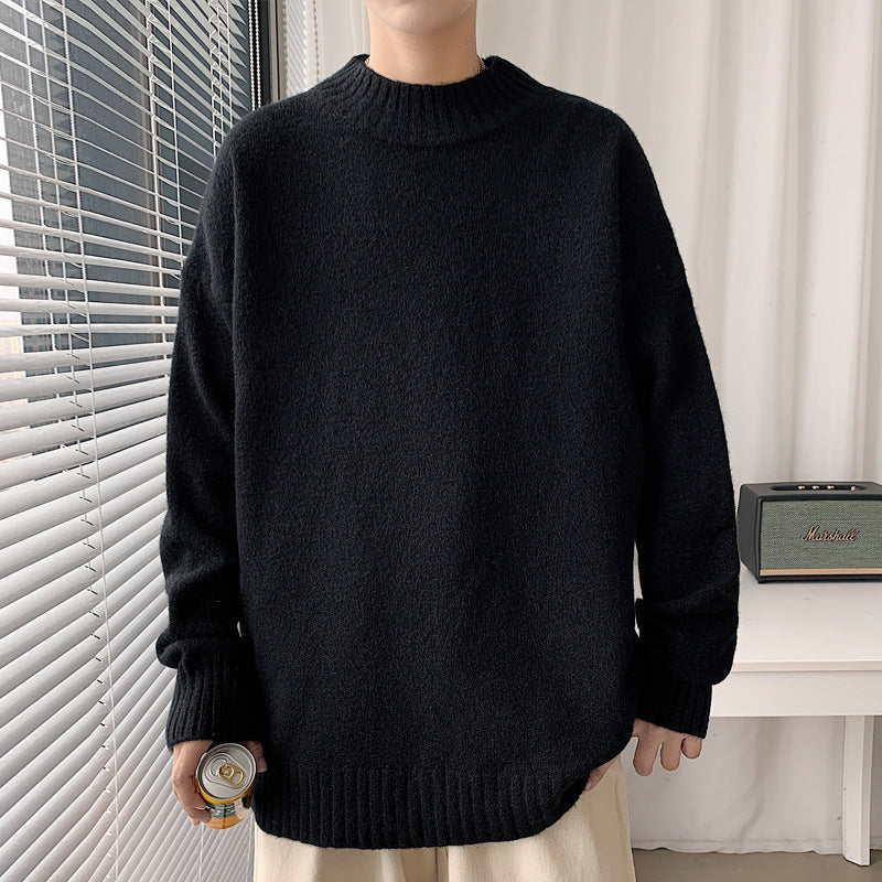 Men's Sweatshirt Fall Winter Men Sweater Solid Color plus Size Men's Clothing Men's Loose