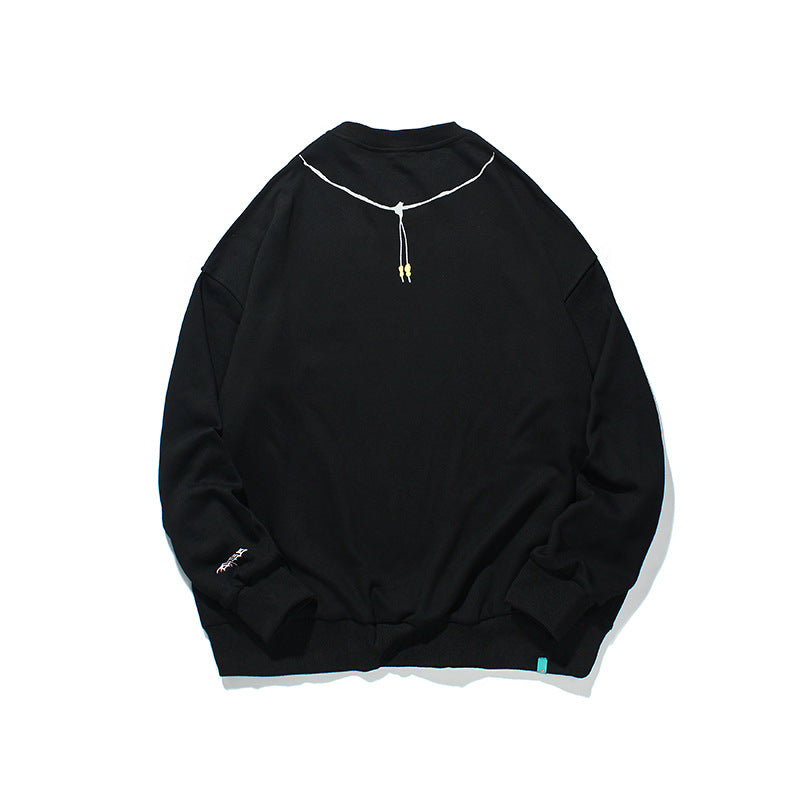 Crew Neck Sweatshirts for Men Men's Autumn Printed Sweater Loose Crew Neck Top Men's