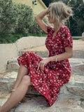 Nine Britton Dress Red Small Floral Dress