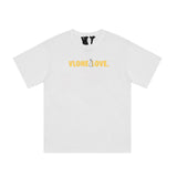 Vlone T Shirt Summer Yellow Big V Rabbit Print Hip Hop Men And Women Casual Short Sleeve T-Shirt