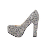 Red Bottom Heels Spring and Autumn New Large Size Princess Crystal White Wedding Shoes