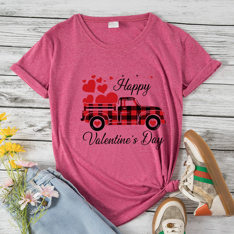 Valentine's Day T Shirts Couples Autumn Cotton Pullover Short Sleeve T-shirt