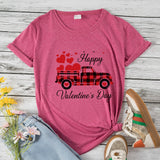 Valentine's Day T Shirts Couples Autumn Cotton Pullover Short Sleeve T-shirt