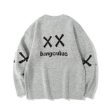 Men Sweater Letter Embroidered Knitwear Men Loose Pullover
