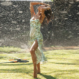 Coachella Music Festival Outfits Spring/Summer Printed Dyed Bag Collar Dress
