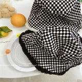 Vintage Check Bucket Hat Faux Cashmere