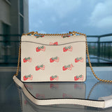 Strawberry Bags Printed Chain Crossbody Small Square Bag
