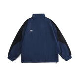 Men Denim Jackets Color Stitching Stand-Collar Denim Jacket Vintage