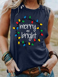 Merry and Bright Sweatshirts Sleeveless Vest T-shirt