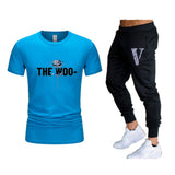 Vlone T Shirts & Pants 2 Piece Set Summer Men'S Short Sleeve T-Shirt Loose Leisure Sports