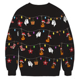 Men and Women Grinch Sweater Christmas Printed Crew Neck Sweatshirt Loose Couple