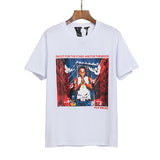 Vlone T Shirt Summer Large V Short Sleeve T-Shirt Hip Hop Half Sleeve