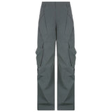 Julia Fox Low Rise Jeans Large Pocket Loose Drooping Suit Pants