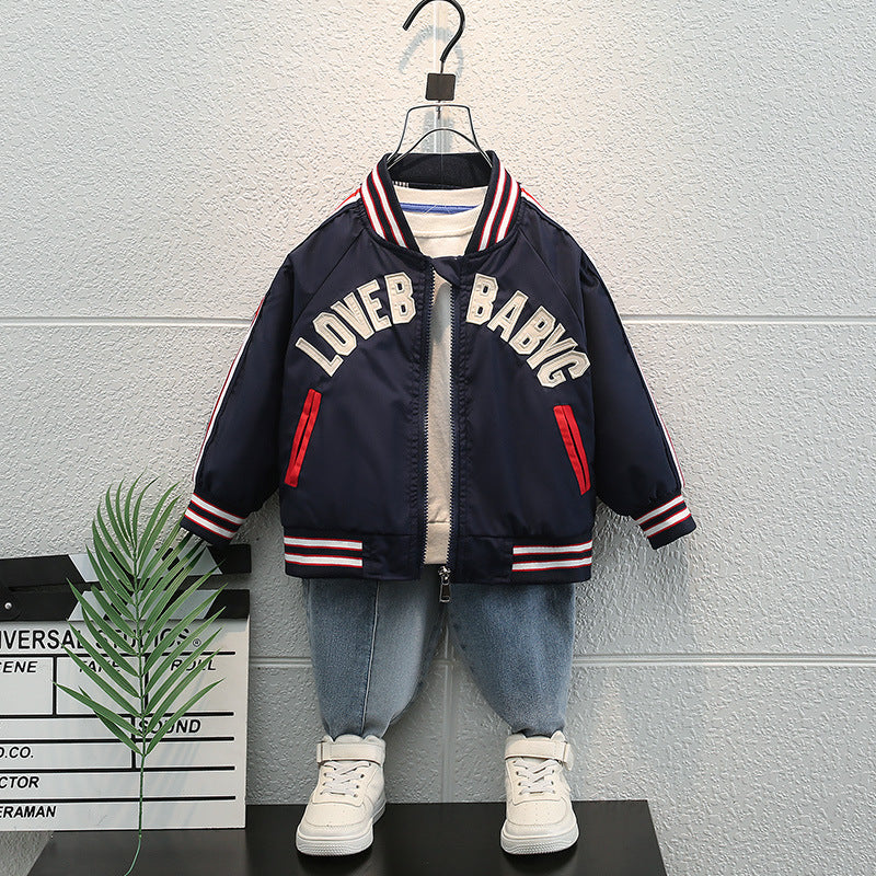 Toddler Boys Jackets Boys' Coat Spring and Autumn Jacket Zip-up Shirt
