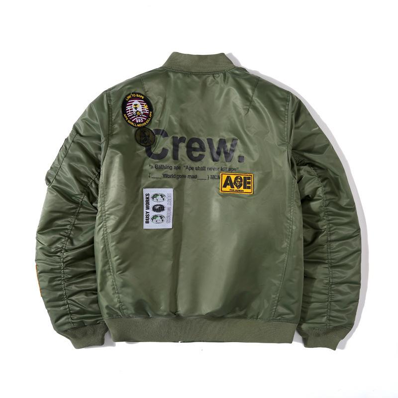 Bathing Ape Coat Autumn and Winter Men's Casual Armband Baseball Cotton-Padded Jacket Jacket Men's and Women's Coats