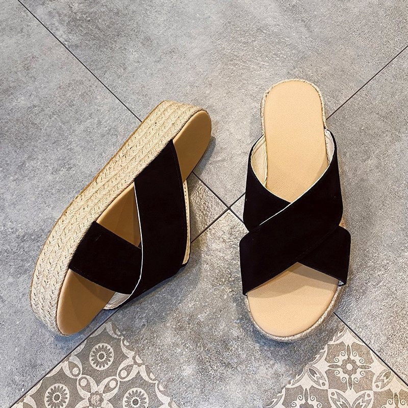 Women Platform Sandals Fashion Platform Suede Large Size Sandals