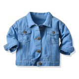 Children Jean Jackets Denim Jacket Children's Lapel Long Sleeve Denim Jacket