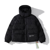 Off White Coats Letter Thickened Cotton Padded Coat Men And Women Hooded Cotton Coat