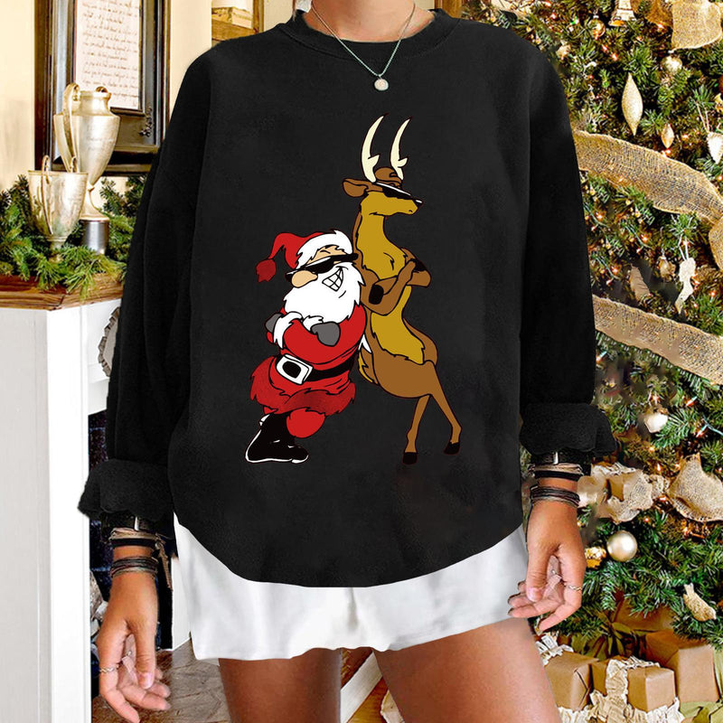 Men And Women Grinch Shirt Santa Claus Elk Printing