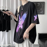 Men T-shirt Graffiti Printing Loose