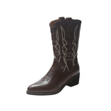 Beth Dutton Shoes Western Cowboy Knight Boots Female Embroidery Flower