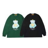 Crew Neck Sweatshirts for Men Menswear Autumn Clothes Cartoon Bear Printed Crew Neck Sweatshirt Men