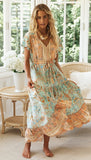 Kendall Jenner Wedding Guest Dress Bohemian Vacation Dress Positioning Flower Single-Breasted