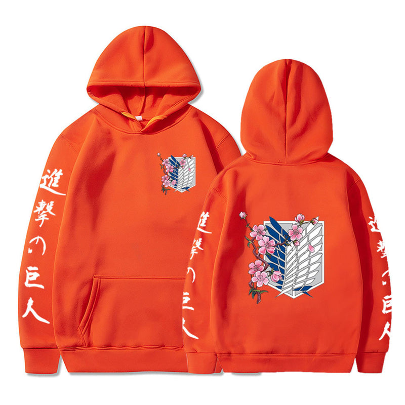 Anime Hoddies Attack on Titan Wing Printed Hoodie Sweatshirt Men's Sweater