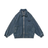 Men Denim Jackets Patchwork Lapel Denim Jacket Vintage