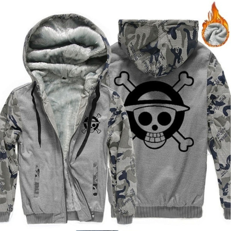 Skull Apparel Skull Print Sweater Stitching Jacket