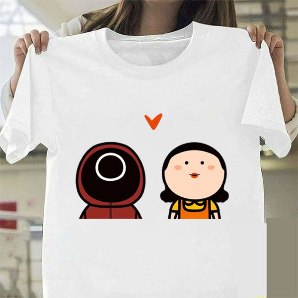 Squid Game Costume round Six Pattern Printed Short-Sleeved T-shirt