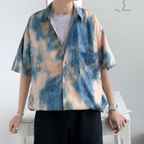 Men Shirts Tie-Short-Sleeve Shirt Half Sleeve