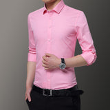 Men Shirts Long Sleeve Slim Fit Shirt