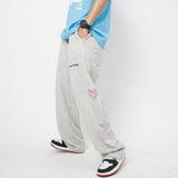 Man Fall Outfits Casual Trousers Love Cartoon Three-Dimensional Printing Loose Straight Sweatpants