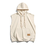 Men Hoodie Sleeveless Sweater Men's Summer Loose and Simple Heavy Weight