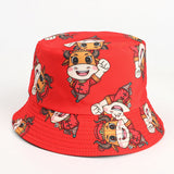 Bucket Hat Fishing Cap Cotton Print Fisherman Hat Hat Printed Cartoon Outdoor Travel Cap