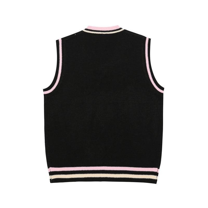 Men Sweater Sweater Vest Loose V-neck Sleeveless Sweater