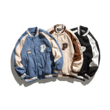 Man Fall Outfis Autumn Vintage Embroidery Stitching Baseball Uniform Jacket Male Hip Hop Loose Casual Jacket