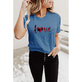 Valentine's Day T Shirts Couples Summer Women's round Neck Short Sleeve T-shirt Printed Top