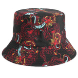Bucket Hat Fishing Cap Cotton Print Fisherman Hat Hat Printed Cartoon Outdoor Travel Cap